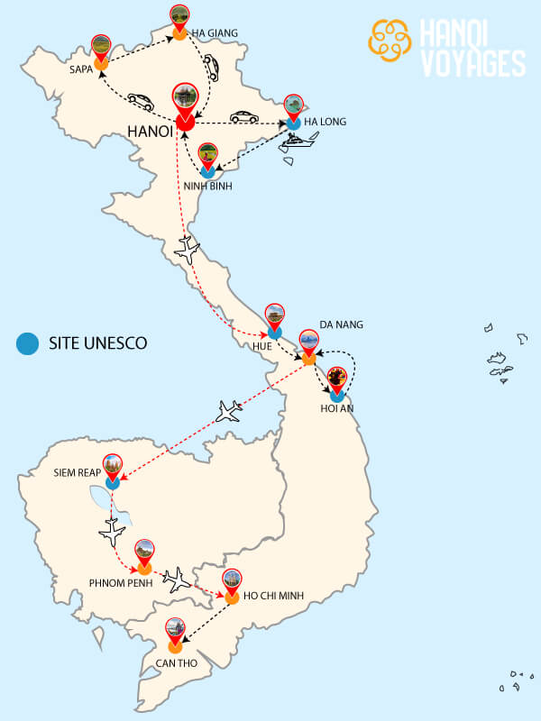 Circuit Vietnam Cambodge 20 jours